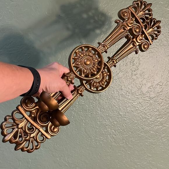 Vintage Other - Vintage Hollywood Regency HODA brass wall sconces